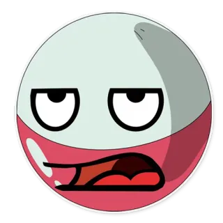 😟 kreskówka, wyrażenie, koło, naklejka telegram sticker