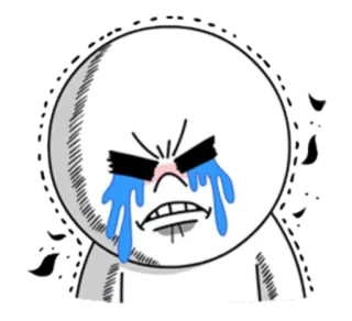 😢 menangis, sedih, emosi, kartun, air mata, kesal telegram sticker