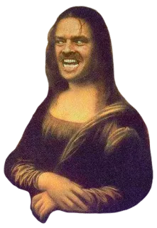 😈 mona lisa, meme, funny, parody, smile telegram sticker