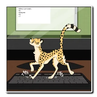 💻 Typing upon typing... 치타, 타자, 컴퓨터, 동물, 만화 telegram sticker