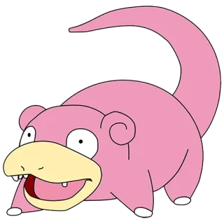 🐢 Slowpoke Pokémon โปเกมอน, ยาด้อน, สีชมพู, สัตว์, น่ารัก telegram sticker