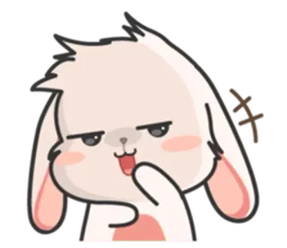 ⚪️ coniglio, cartone animato, carino, divertente, animale, emoji, sticker telegram sticker