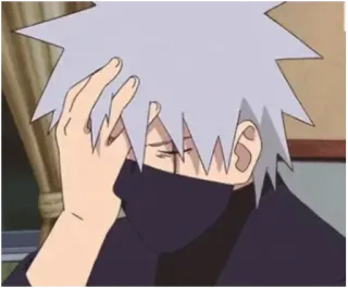 🤦‍♂ Kakashi Hatake Naruto 动漫, 忍者, 累, 捂脸, 卡卡西 telegram sticker