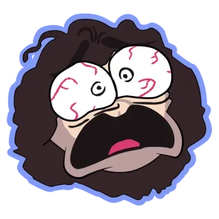 😱 dessin animé, choqué, expression, peur, détresse, anxieux, effrayé telegram sticker