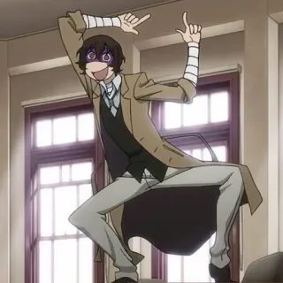 🍩 Dazai Osamu Bungo Stray Dogs Anime, Karakter, Dazai, Bungo Stray Dogs, Lucu telegram sticker