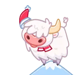 👋 Yak, Navidad, Invierno, Nieve, Animal, Dibujo animado whatsapp sticker