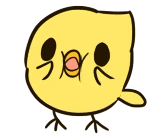 😗 mignon, jaune, dessin animé, personnage, tache whatsapp sticker