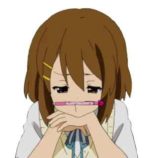 😞 Yui Hirasawa K-On! anime, k-on, yui hirasawa, fofa, menina, mangá telegram sticker