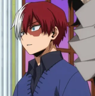 🥢 Shoto Todoroki My Hero Academia Anime, Manga, Shoto Todoroki, My Hero Academia, Postać, pół zimny pół gorący, Quirk telegram sticker