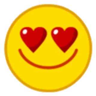 😍 emoji, coeur yeux, amour, smiley, jaune, émotion, affection telegram sticker