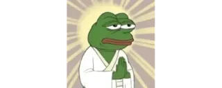 🙏 Pepe the Frog Pepe de Kikker, Meme, Internetmeme, Cartoon, Spiritueel, Meditatie whatsapp sticker