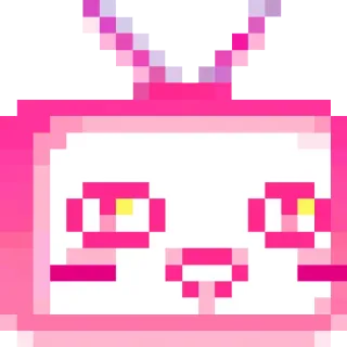 😃 pixel art, tv, retro, television, pink, cute, cartoon telegram sticker