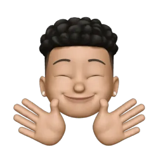 😁 Эмодзи, Лицо, Улыбка, Голова, Руки, Дружелюбный whatsapp sticker