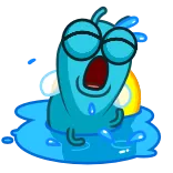 😭 만화, 울음, 슬픔, 파란색, 달팽이 telegram sticker