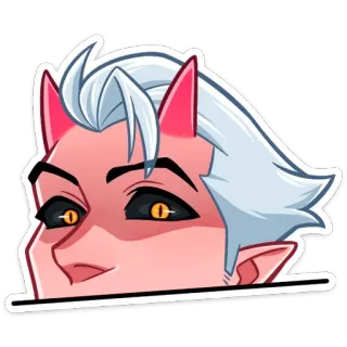 👀 démon, anime, dessin animé, portrait, fantaisie, mal, visage, sourire narquois whatsapp sticker