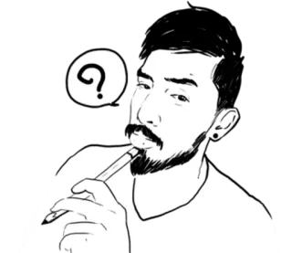 ❓ question, thinking, man, doubt, curiosity, idea telegram sticker