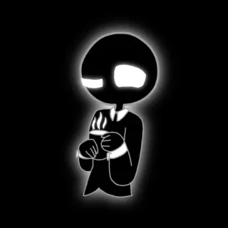 ☕️ stick figure, black and white, coffee, silhouette, character, digital art telegram sticker