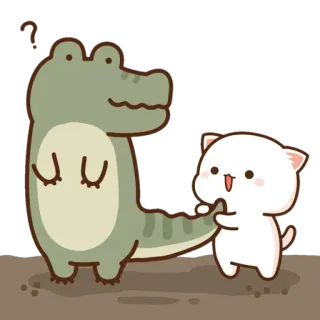 🐊 Alligator, Katze, Cartoon, Tiere, Freundschaft, süß telegram sticker