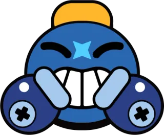 👍 brawl stars, jogo, adesivo, personagem, desenho animado, azul telegram sticker