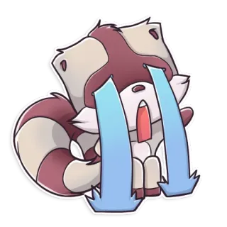 😭 pianto, triste, cartone animato, adesivo, mammifero, anime telegram sticker