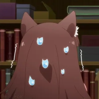 😰 @fix_fox Anime, Orecchie da gatto, Sudore, Nervoso telegram sticker