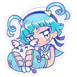 🤨 Anime, Mono, Kawaii, Dibujo animado, Sticker, Personaje, Chibi telegram sticker