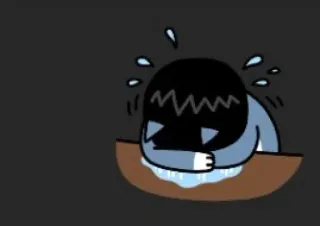 😮‍💨 triste, pleurs, émotionnel, dessin animé, manga, désespéré whatsapp sticker