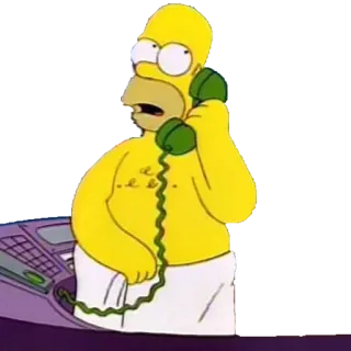 👂 Homer Simpson The Simpsons Homer Simpson, Cartoon, Funny, Simpsons, Telephone, Talking, Phone telegram sticker