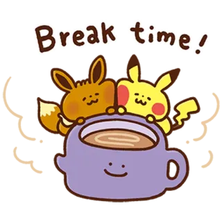 ☕️ Break time! break, coffee, anime, relax, cute telegram sticker