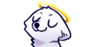 🙌 chó, vầng hào quang, thiên thần, trắng telegram sticker
