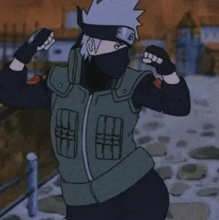 💪 Kakashi Hatake Naruto Anime, Desenho animado, Kakashi, Naruto, Ninja, Dança telegram sticker