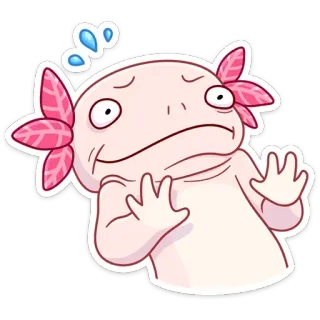 😳 Axolotl, Cartoon, Sticker, Süß, Tier, Amphibie telegram sticker