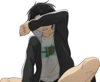😭 Anime, Llorando, Triste, Chico, Molesto whatsapp sticker