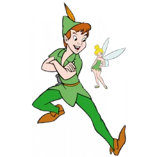 💃 Peter Pan ปีเตอร์แพน, ทิงเกอร์เบลล์, ดิสนีย์, การ์ตูน, นางฟ้า, เนเวอร์แลนด์, ตัวละคร telegram sticker