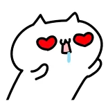 😍 chat, amour, affection, dessin animé, mignon, kawaii whatsapp sticker