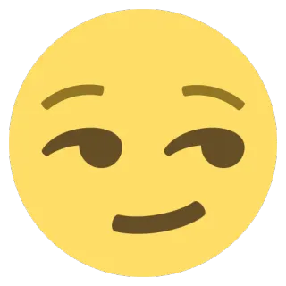 😏 Emoji, Grinsen, Gesicht, Gelb, Ausdruck whatsapp sticker