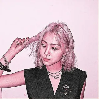 🖤 JUNIOR K-POP, ピンク, 女性, ヘアスタイル, スタイル whatsapp sticker