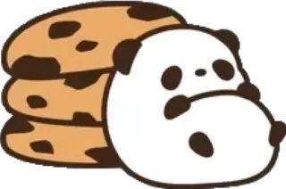 🍪 panda, cookie, food, cute, animal telegram sticker