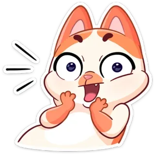😱 Katze, Cartoon, niedlich, fröhlich, Sticker, Ausdruck, Tier telegram sticker
