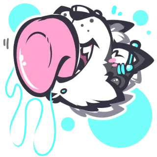 👅 동물, 혀, 만화, 마스코트 telegram sticker
