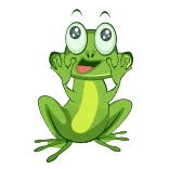 🤩 Frosch, grün, Cartoon, Tier, Amphibie telegram sticker