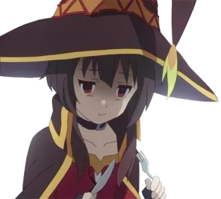 😰 Megumin Konosuba 动漫, 漫画, 惠惠, 为美好的世界献上祝福, 魔法师, 魔法, 角色 telegram sticker