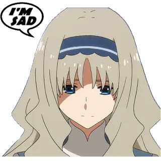 😥 I'M SAD Аниме, Девушка, Грустный, Выражение, Персонаж, Мультфильм telegram sticker