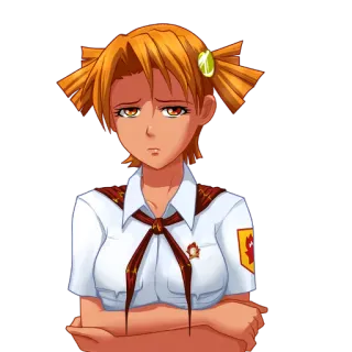 😔 Anime, Garota, Uniforme, Comunista, Soviético telegram sticker