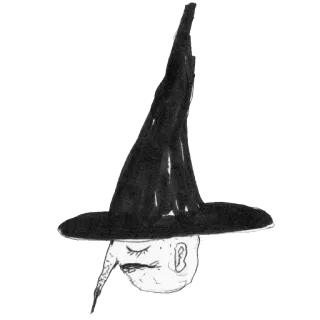 😞 bruxa, chapéu, mago, magia, feitiçaria, fantasia telegram sticker