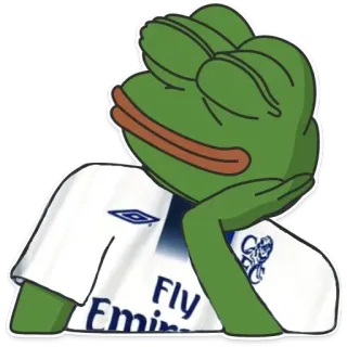 😒 Pepe the Frog 페페, 개구리, 첼시 fc, 축구, 밈 telegram sticker