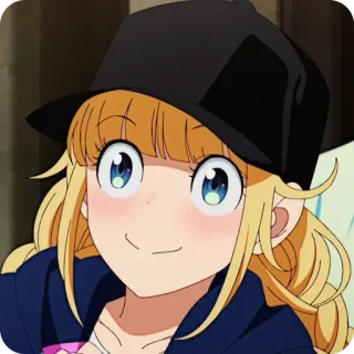 🙂 Anime, Fille, Chapeau, Dessin animé, Personnage, Mignon whatsapp sticker