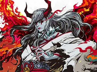 👿 ปีศาจ, โอนิ, เขา, ไฟ, สัตว์ประหลาด, ภาพประกอบ, ญี่ปุ่น telegram sticker