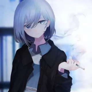 🚬 Anime, Hút thuốc, Thuốc lá, Cô gái, Manga, Nghệ thuật whatsapp sticker