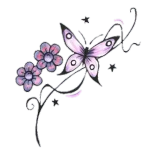 🌷 vlinder, bloem, glitter, natuur, paars telegram sticker